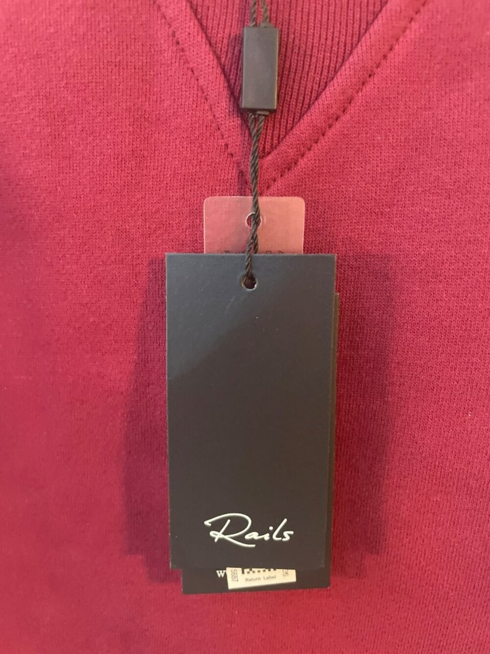 Rails Tiffany Merlot Sweatshirt Crew Neck Puff Sleeves Merlot Wmns Sz XS $178NEW - Picture 7 of 10